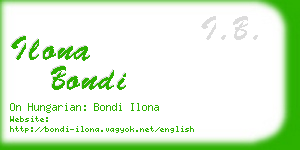 ilona bondi business card